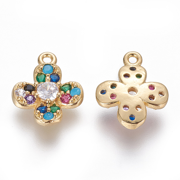 PandaHall Brass Micro Pave Cubic Zirconia Charms, Flower, Golden, Colorful, 11.5x9.5x2.5mm, Hole: 1mm Brass+Cubic Zirconia Flower
PandaHall Brass Micro Pave Cubic Zirconia Charms, Flower, Golden, Colorful, 11.5x9.5x2.5mm, Hole: 1mm Brass+Cubic Zirconia Flower