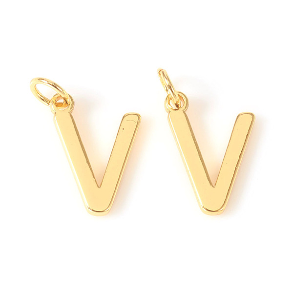 PandaHall Brass Charms, with Jump Rings, Letter, Real 18K Gold Plated, Letter.V, V: 10.5x7x1mm, Hole: 2.5mm Brass Letter V
PandaHall Brass Charms, with Jump Rings, Letter, Real 18K Gold Plated, Letter.V, V: 10.5x7x1mm, Hole: 2.5mm Brass Letter V