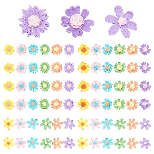 PandaHall 72Pcs 3 Style Opaque Resin Cabochons, Mixead Flower, Mixed Color, 30x29x8mm Resin Flower Multicolor
PandaHall 72Pcs 3 Style Opaque Resin Cabochons, Mixead Flower, Mixed Color, 30x29x8mm Resin Flower Multicolor