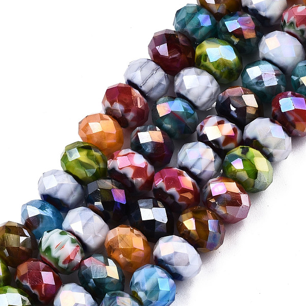 PandaHall Faceted Handmade Millefiori Glass Beads Strands, AB Color Plated, Abacus, Mixed Color, 8x5.5~6.5mm, Hole: 1.2mm, about..., Multicolor
PandaHall Faceted Handmade Millefiori Glass Beads Strands, AB Color Plated, Abacus, Mixed Color, 8x5.5~6.5mm, Hole: 1.2mm, about..., Multicolor
