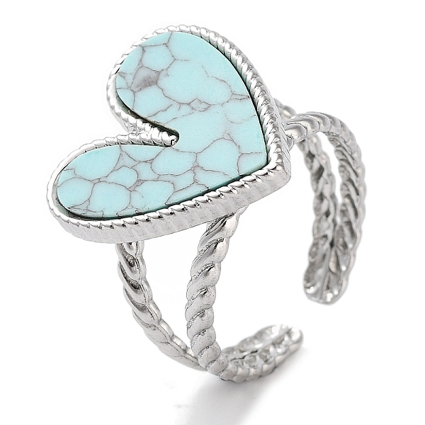 PandaHall 304 Stainless Steel Ring, Adjustable Synthetic Turquoise Rings, Heart, 18x17.5mm, Inner Diameter: Adjustable Synthetic Turquoise...
PandaHall 304 Stainless Steel Ring, Adjustable Synthetic Turquoise Rings, Heart, 18x17.5mm, Inner Diameter: Adjustable Synthetic Turquoise...