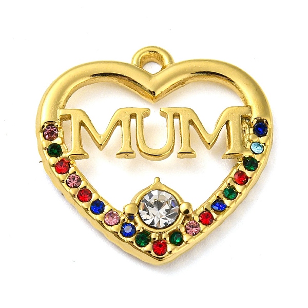 PandaHall Ion Plating(IP) Real 18K Gold Plated 304 Stainless Steel Rhinestone Pendants, Heart with Word Mum Charms, for Mother's Day..., Multicolor
PandaHall Ion Plating(IP) Real 18K Gold Plated 304 Stainless Steel Rhinestone Pendants, Heart with Word Mum Charms, for Mother's Day..., Multicolor
