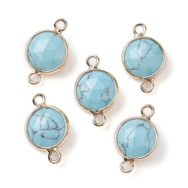 PandaHall Synthetic Turquoise Connector Charms, Faceted Flat Round with Golden Plated Brass Frame, 16.5x10.5x5mm, Hole: 1.5mm Synthetic...
PandaHall Synthetic Turquoise Connector Charms, Faceted Flat Round with Golden Plated Brass Frame, 16.5x10.5x5mm, Hole: 1.5mm Synthetic...
