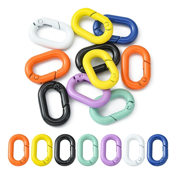 PandaHall 10Pcs Spray Painted Alloy Spring Gate Rings, Oval Ring, Mixed Color, 25x15.5x4mm, inner diameter: 16x7.5mm Alloy Multicolor
PandaHall 10Pcs Spray Painted Alloy Spring Gate Rings, Oval Ring, Mixed Color, 25x15.5x4mm, inner diameter: 16x7.5mm Alloy Multicolor
