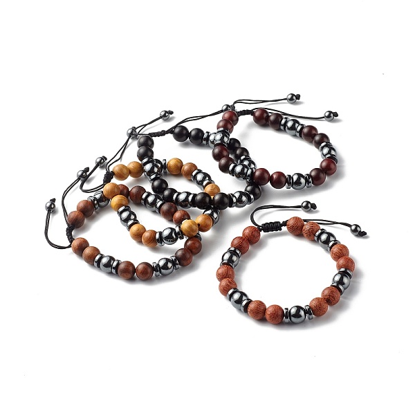 PandaHall Synthetic Hematite Beads Bracelet for Men Women, Round Wood Braided Bead Bracelet, Mixed Color, Inner Diameter: 2-3/8~3-3/8 inch..., Multicolor
PandaHall Synthetic Hematite Beads Bracelet for Men Women, Round Wood Braided Bead Bracelet, Mixed Color, Inner Diameter: 2-3/8~3-3/8 inch..., Multicolor