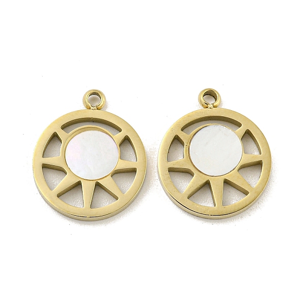 PandaHall 304 Stainless Steel Pave Shell Flat Round with Sun Charms, Real 14K Gold Plated, 14.5x12x1.5mm, Hole: 1.4mm Shell Flat Round
PandaHall 304 Stainless Steel Pave Shell Flat Round with Sun Charms, Real 14K Gold Plated, 14.5x12x1.5mm, Hole: 1.4mm Shell Flat Round