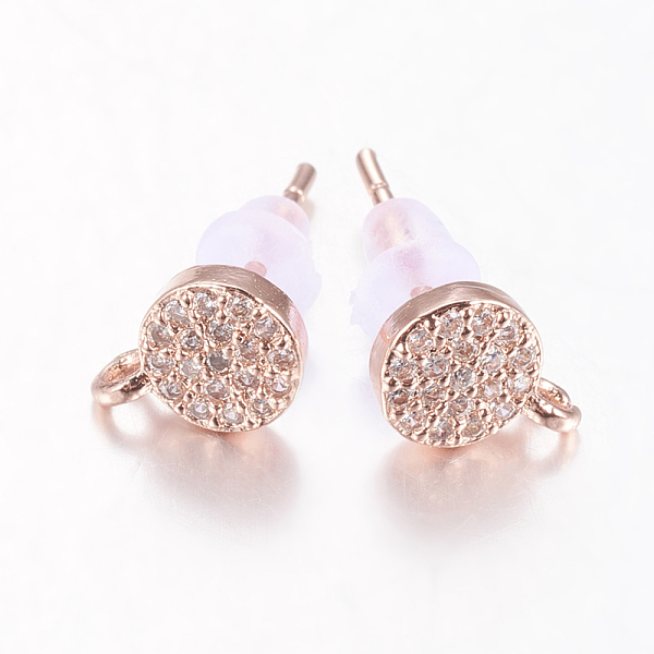 PandaHall Brass Micro Pave Cubic Zirconia Stud Earring Findings, Lead Free & Cadmium Free, Flat Round, Clear, Rose Gold, 8x6x2mm, Pin: 0.8mm...
PandaHall Brass Micro Pave Cubic Zirconia Stud Earring Findings, Lead Free & Cadmium Free, Flat Round, Clear, Rose Gold, 8x6x2mm, Pin: 0.8mm...