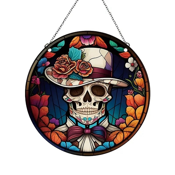 PandaHall Halloween Skull Stained Acrylic Window Planel, for Suncatchers Window Home Hanging Ornaments, Flat Round, Colorful, 160x160x4mm...
PandaHall Halloween Skull Stained Acrylic Window Planel, for Suncatchers Window Home Hanging Ornaments, Flat Round, Colorful, 160x160x4mm...