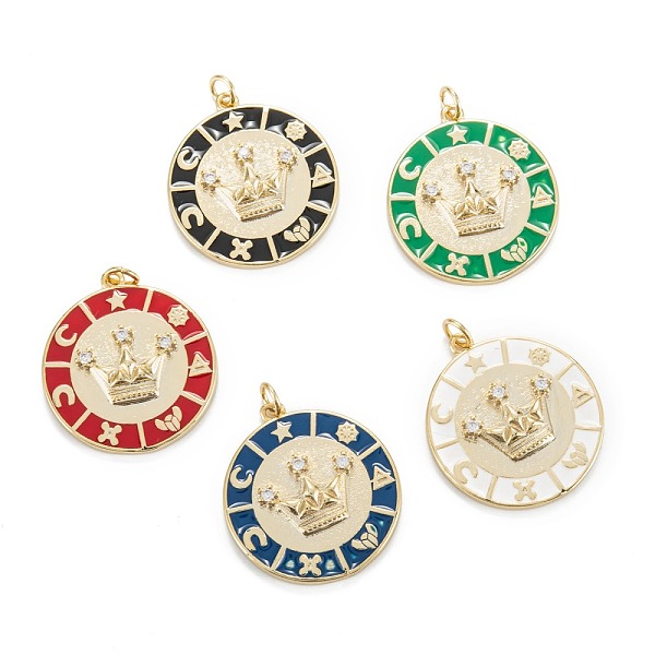 PandaHall Brass Micro Pave Clear Cubic Zirconia Pendants, with Enamel and Jump Ring, Real 18K Gold Plated, Long-Lasting Plated, Flat Round..., Multicolor
PandaHall Brass Micro Pave Clear Cubic Zirconia Pendants, with Enamel and Jump Ring, Real 18K Gold Plated, Long-Lasting Plated, Flat Round..., Multicolor