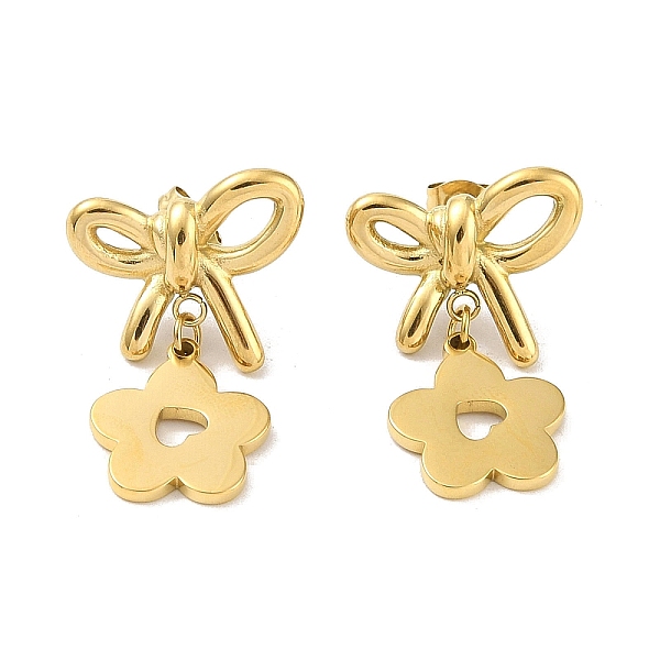 PandaHall 304 Stainless Steel Stud Earrings, Bowknot and Flower Dangle Earrings for Women, Real 18K Gold Plated, 30x20mm 304 Stainless Steel...
PandaHall 304 Stainless Steel Stud Earrings, Bowknot and Flower Dangle Earrings for Women, Real 18K Gold Plated, 30x20mm 304 Stainless Steel...