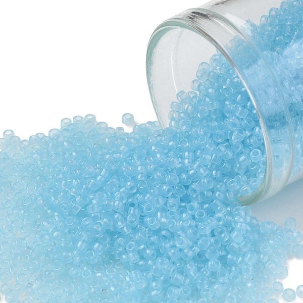 PandaHall TOHO Round Seed Beads, Japanese Seed Beads, (1143) Translucent Aqua Blue, 15/0, 1.5mm, Hole: 0.7mm, about 3000pcs/bottle..., Cyan
PandaHall TOHO Round Seed Beads, Japanese Seed Beads, (1143) Translucent Aqua Blue, 15/0, 1.5mm, Hole: 0.7mm, about 3000pcs/bottle..., Cyan