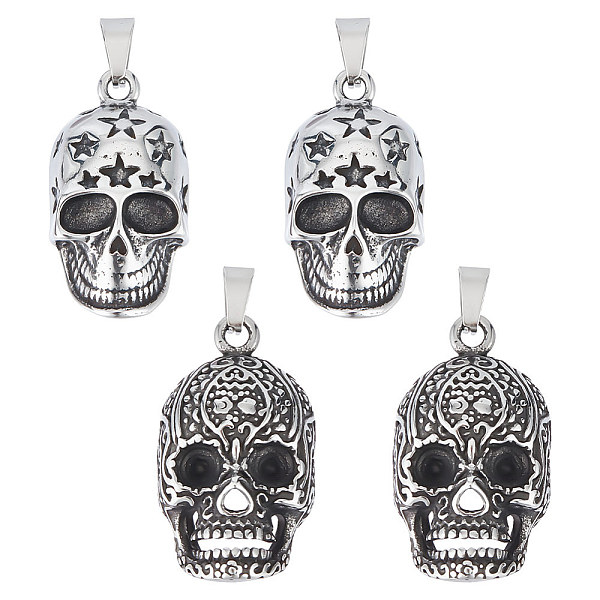 PandaHall Unicraftale 4Pcs 2 Styles Titanium Steel Pendants, Skull Charm, Antique Silver, 36x19.5~20x10~10.5mm, Hole: 9x4mm, 2pcs/style...
PandaHall Unicraftale 4Pcs 2 Styles Titanium Steel Pendants, Skull Charm, Antique Silver, 36x19.5~20x10~10.5mm, Hole: 9x4mm, 2pcs/style...
