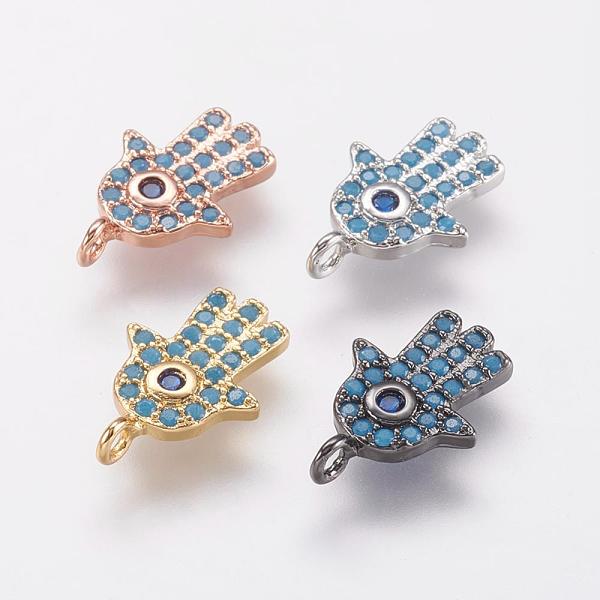 PandaHall Brass Micro Pave Cubic Zirconia Charms, Hamsa Hand/Hand of Fatima/Hand of Miriam, Mixed Color, 14x9.5x1.5mm, Hole: 1mm Brass+Cubic...
PandaHall Brass Micro Pave Cubic Zirconia Charms, Hamsa Hand/Hand of Fatima/Hand of Miriam, Mixed Color, 14x9.5x1.5mm, Hole: 1mm Brass+Cubic...