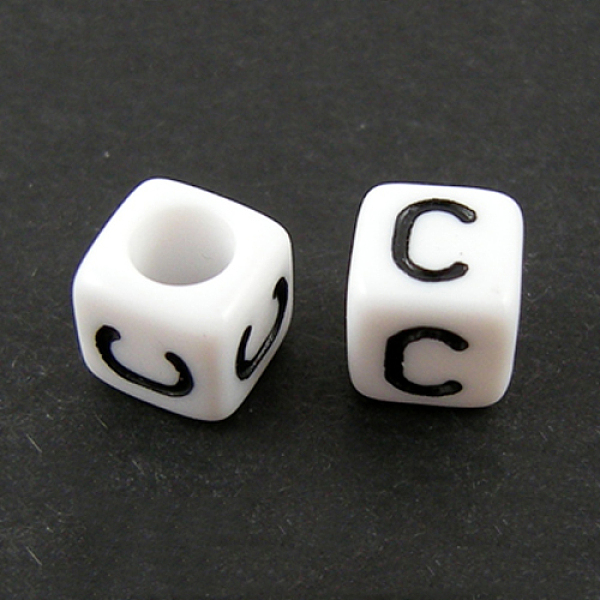 PandaHall Letter Acrylic European Beads, Horizontal Hole, Cube, Letter.C, 10x10x10mm, Hole: 3.5~4mm, about 59pcs/50g Acrylic Cube White
PandaHall Letter Acrylic European Beads, Horizontal Hole, Cube, Letter.C, 10x10x10mm, Hole: 3.5~4mm, about 59pcs/50g Acrylic Cube White