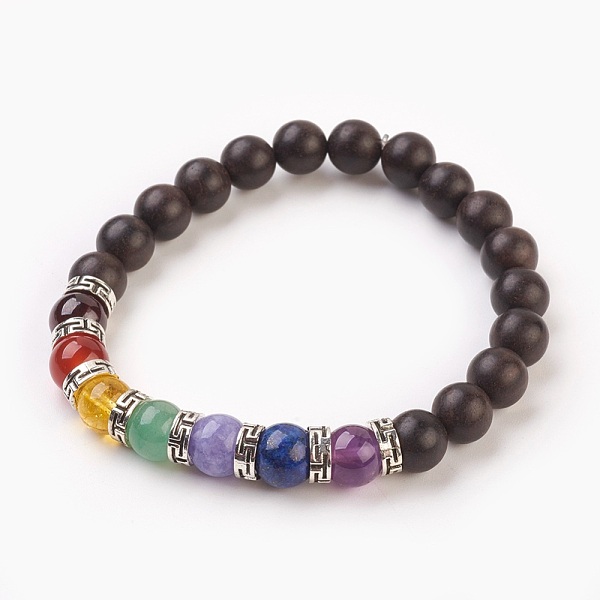 PandaHall Natural Gemstone Stretch Bracelets, with Natural Sandalwood Beads and Tibetan Style Spacer Beads, 2 inch(5.2cm) Mixed Stone..., Multicolor
PandaHall Natural Gemstone Stretch Bracelets, with Natural Sandalwood Beads and Tibetan Style Spacer Beads, 2 inch(5.2cm) Mixed Stone..., Multicolor