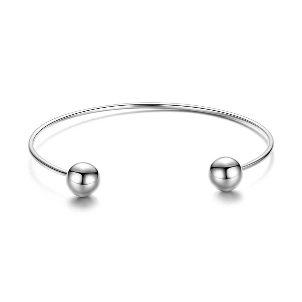 PandaHall SHEGRACE Chic Rhodium Plated 925 Sterling Silver Beads Cuff Bangle, Platinum, 150mm Sterling Silver
PandaHall SHEGRACE Chic Rhodium Plated 925 Sterling Silver Beads Cuff Bangle, Platinum, 150mm Sterling Silver