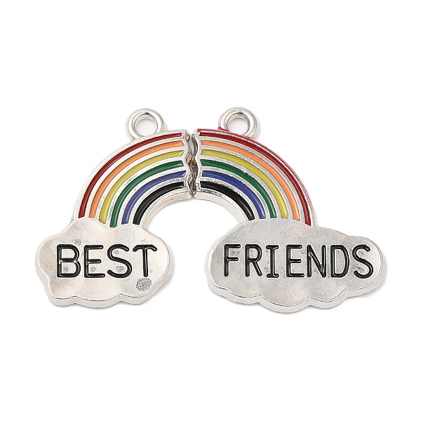PandaHall Alloy Enamel Split Pendants, Cadmium Free & Nickel Free & Lead Free, Platinum, Rainbow with Word Best Friends, Colorful...
PandaHall Alloy Enamel Split Pendants, Cadmium Free & Nickel Free & Lead Free, Platinum, Rainbow with Word Best Friends, Colorful...