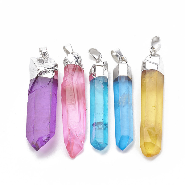 PandaHall Natural Quartz Crystal Pointed Pendants, with Iron Findings, Plated Platinum, Nuggets, Dyed, Mixed Color, 49~59x7~14x7~13mm, Hole..., Multicolor
PandaHall Natural Quartz Crystal Pointed Pendants, with Iron Findings, Plated Platinum, Nuggets, Dyed, Mixed Color, 49~59x7~14x7~13mm, Hole..., Multicolor