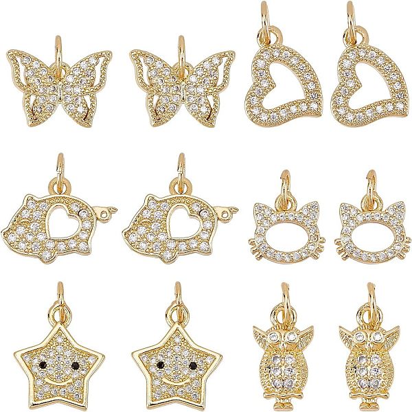 PandaHall Fingerinspire 12Pcs 6 Style Brass Micro Pave Clear Cubic Zirconia Charms, Cadmium Free & Lead Free, Long-Lasting Plated, Mixed...
PandaHall Fingerinspire 12Pcs 6 Style Brass Micro Pave Clear Cubic Zirconia Charms, Cadmium Free & Lead Free, Long-Lasting Plated, Mixed...