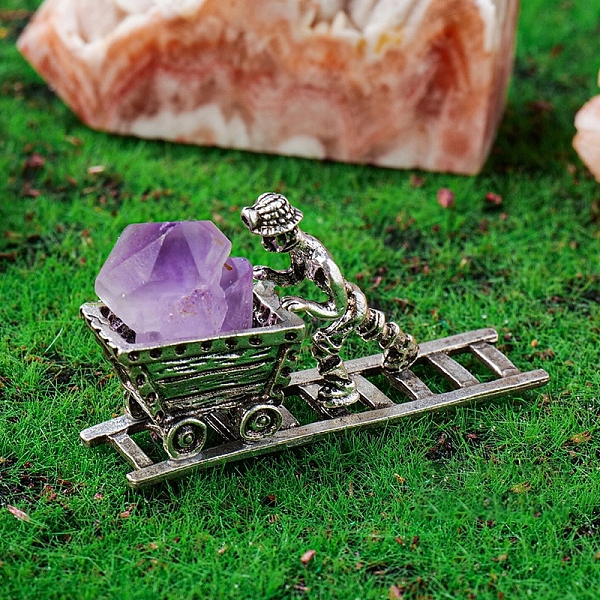 PandaHall Natural Amethyst Nuggets & Metal Miner Model Ornament, for Desk Home Feng Shui Decoration, 25x46mm Amethyst Others
PandaHall Natural Amethyst Nuggets & Metal Miner Model Ornament, for Desk Home Feng Shui Decoration, 25x46mm Amethyst Others