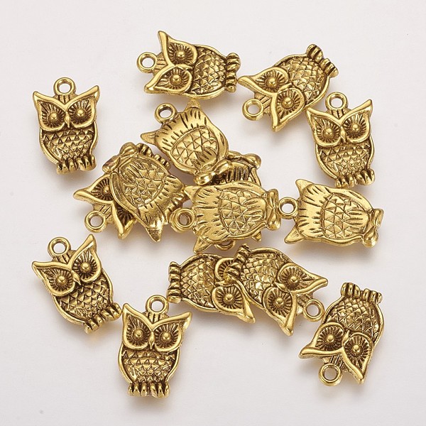 PandaHall Zinc Tibetan Style Alloy Pendants, Halloween, Cadmium Free & Lead Free, Owl, Antique Golden Color, about 16mm long, 10mm wide, 3mm...
PandaHall Zinc Tibetan Style Alloy Pendants, Halloween, Cadmium Free & Lead Free, Owl, Antique Golden Color, about 16mm long, 10mm wide, 3mm...