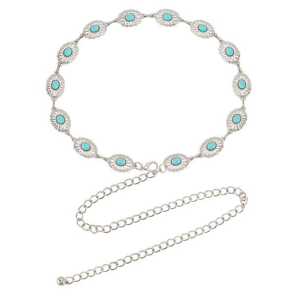 PandaHall Synthetic Turquoise Oval Link Chain Waist Belts, Alloy Chain Belt for Shirt Skirt Dress Overcoat, Platinum, 24-7/8 inch(63.2cm)...
PandaHall Synthetic Turquoise Oval Link Chain Waist Belts, Alloy Chain Belt for Shirt Skirt Dress Overcoat, Platinum, 24-7/8 inch(63.2cm)...