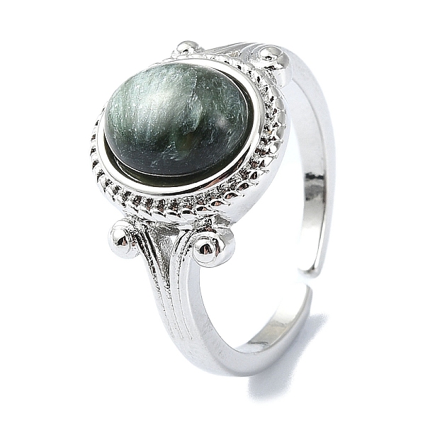 PandaHall Rack Plating Adjustable Brass Cuff Rings, with Natural Seraphinite Beads, Lead Free & Cadmium Free, Oval, Inner Diameter: 18mm...
PandaHall Rack Plating Adjustable Brass Cuff Rings, with Natural Seraphinite Beads, Lead Free & Cadmium Free, Oval, Inner Diameter: 18mm...