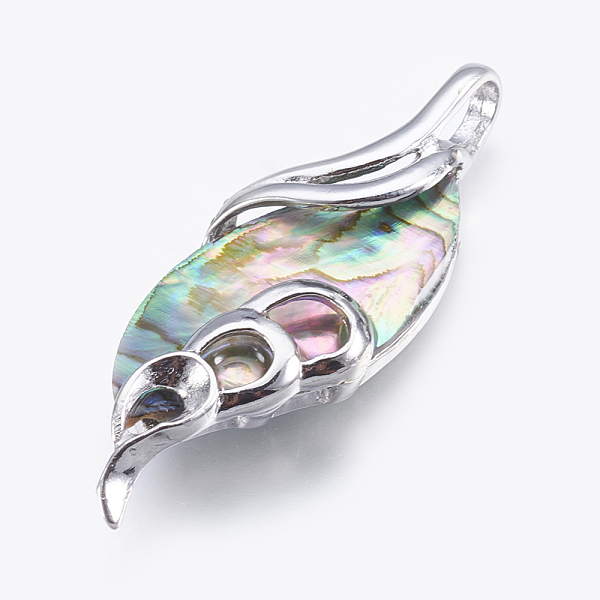 PandaHall Abalone Shell/Paua Shell Big Pendants, with Brass Findings, Leaf, Platinum, 46.5x18x7mm, Hole: 4x5.5mm Paua Shell Leaf
PandaHall Abalone Shell/Paua Shell Big Pendants, with Brass Findings, Leaf, Platinum, 46.5x18x7mm, Hole: 4x5.5mm Paua Shell Leaf