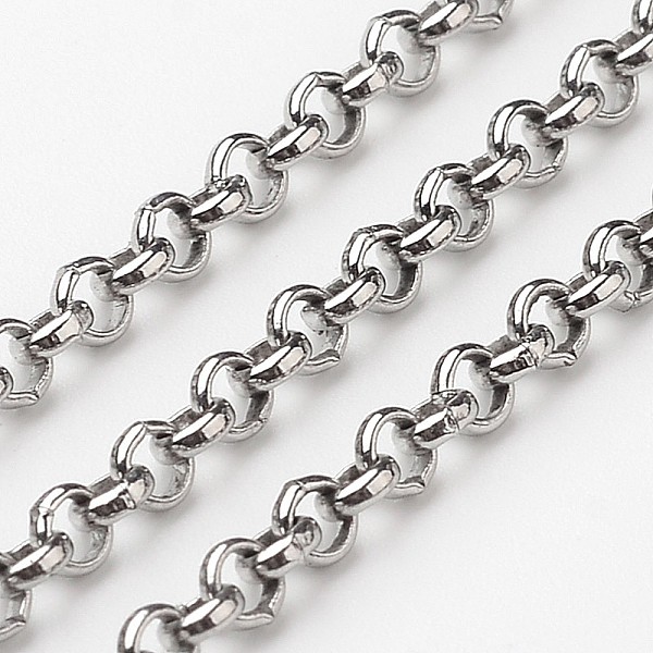 PandaHall 304 Stainless Steel Rolo Chains, Belcher Chain, with Spool, Unwelded, Stainless Steel Color, 3x1.2mm, about 32.8 Feet(10m)/roll...
PandaHall 304 Stainless Steel Rolo Chains, Belcher Chain, with Spool, Unwelded, Stainless Steel Color, 3x1.2mm, about 32.8 Feet(10m)/roll...