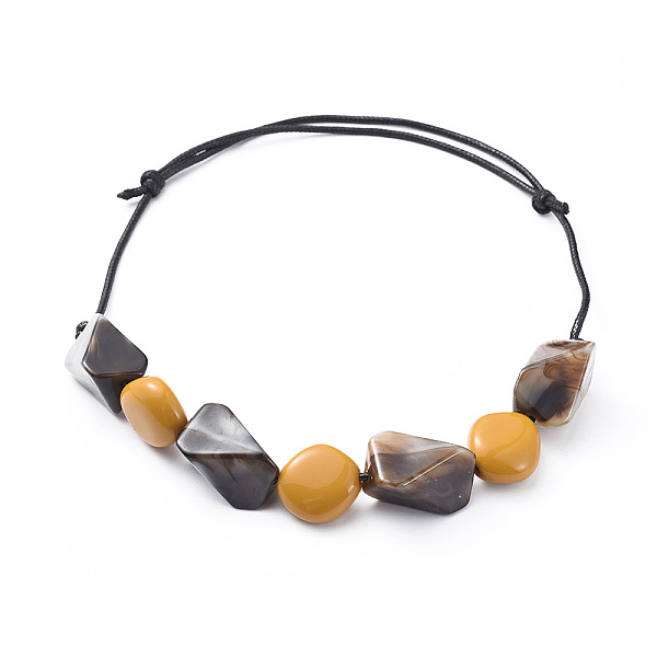 PandaHall Adjustable Bib Necklaces, with Acrylic Beads and Korean Waxed Polyester Cords, Coconut Brown, 18.8 inch~24.4 inch(48~62cm) Acrylic...
PandaHall Adjustable Bib Necklaces, with Acrylic Beads and Korean Waxed Polyester Cords, Coconut Brown, 18.8 inch~24.4 inch(48~62cm) Acrylic...