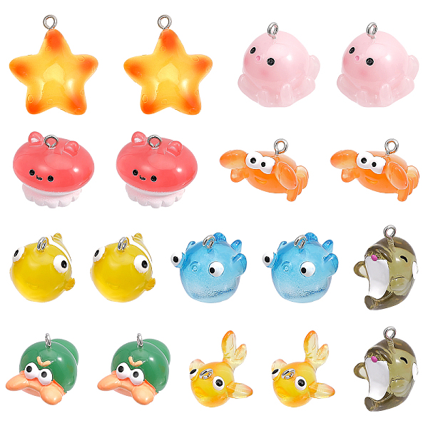 PandaHall CHGCRAFT 18Pcs 9 Styles Marine Series Translucent Resin Pendants, with Platinum Plated Iron Loops, Mixed Shapes, Mixed Color..., Multicolor
PandaHall CHGCRAFT 18Pcs 9 Styles Marine Series Translucent Resin Pendants, with Platinum Plated Iron Loops, Mixed Shapes, Mixed Color..., Multicolor