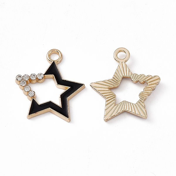 PandaHall Alloy Rhinestone Pendants, Enamel Style, Star Charm, Golden, Black, 21.5x19x2.5mm, Hole: 2mm Alloy Rhinestone+Enamel Star Black
PandaHall Alloy Rhinestone Pendants, Enamel Style, Star Charm, Golden, Black, 21.5x19x2.5mm, Hole: 2mm Alloy Rhinestone+Enamel Star Black