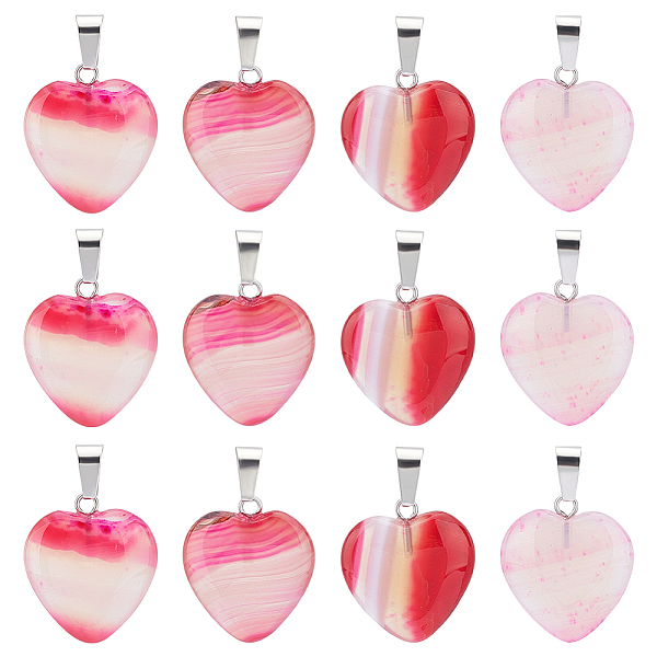 PandaHall UNICRAFTALE 12Pcs Natural Banded Agate Pendant Striped Agate Pendants Dyed Heart Charms Gemstone Pendants with Stainless Steel..., Multicolor
PandaHall UNICRAFTALE 12Pcs Natural Banded Agate Pendant Striped Agate Pendants Dyed Heart Charms Gemstone Pendants with Stainless Steel..., Multicolor