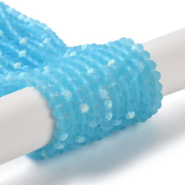 PandaHall Transparent Glass Beads Strands, Faceted, Frosted, Half AB Color Plated, Rondelle, Deep Sky Blue, 4~4.5x3.5~4mm, Hole: 1mm, about...
PandaHall Transparent Glass Beads Strands, Faceted, Frosted, Half AB Color Plated, Rondelle, Deep Sky Blue, 4~4.5x3.5~4mm, Hole: 1mm, about...