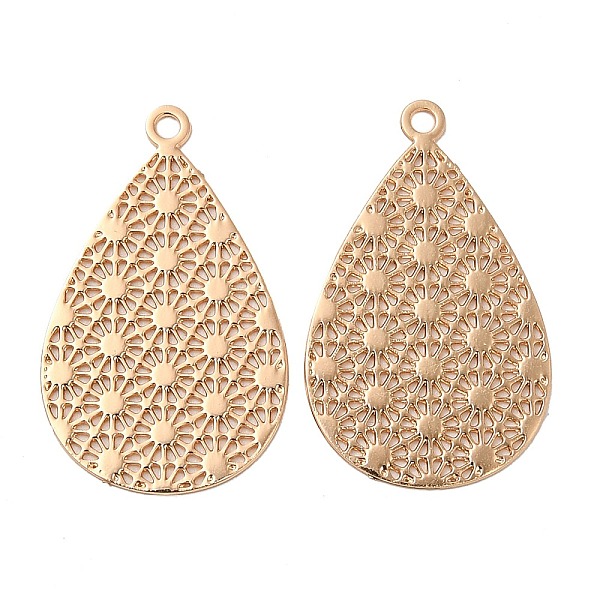 PandaHall Rack Plating Brass Filigree Pendants, Long-Lasting Plated, Teardrop Charms, Light Gold, 22.5x14x0.3mm, Hole: 1.2mm Brass Teardrop
PandaHall Rack Plating Brass Filigree Pendants, Long-Lasting Plated, Teardrop Charms, Light Gold, 22.5x14x0.3mm, Hole: 1.2mm Brass Teardrop