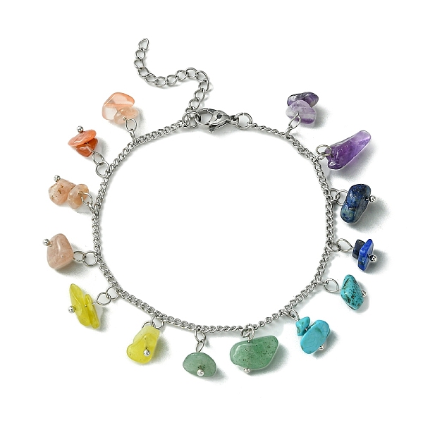 PandaHall Chakra Theme Natural & Synthetic Mixed Gemstone Nugget Charm Bracelets, with 304 Stainless Steel Curb Chains, 7-1/2 inch(19cm)...
PandaHall Chakra Theme Natural & Synthetic Mixed Gemstone Nugget Charm Bracelets, with 304 Stainless Steel Curb Chains, 7-1/2 inch(19cm)...
