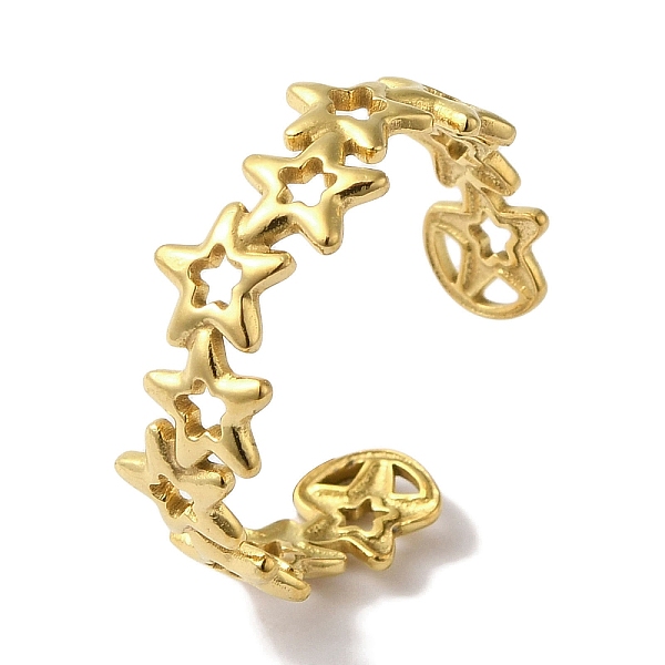 PandaHall Vacuum Plating 201 Stainless Steel Hollow Star Open Cuff Rings for Women, Real 18K Gold Plated, 7mm, Adjustable 201 Stainless...
PandaHall Vacuum Plating 201 Stainless Steel Hollow Star Open Cuff Rings for Women, Real 18K Gold Plated, 7mm, Adjustable 201 Stainless...