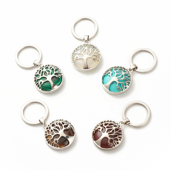 PandaHall Synthetic & Natural Stone Keychain, with 304 Stainless Steel Split Key Rings, Flat Round with Tree of Life, 5.7cm Mixed Stone Flat...
PandaHall Synthetic & Natural Stone Keychain, with 304 Stainless Steel Split Key Rings, Flat Round with Tree of Life, 5.7cm Mixed Stone Flat...