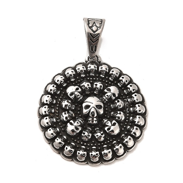 PandaHall Tibetan Style 304 Stainless Steel Pendants, Flat Round with Skull Pattern, Antique Silver, 37.5x35x4.6mm, Hole: 7.5x11mm 304...
PandaHall Tibetan Style 304 Stainless Steel Pendants, Flat Round with Skull Pattern, Antique Silver, 37.5x35x4.6mm, Hole: 7.5x11mm 304...
