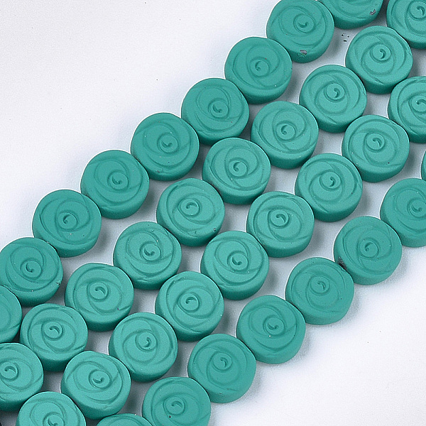 PandaHall Spray Painted Non-magnetic Synthetic Hematite Beads Strands, Flat Round with Flower, Dark Cyan, 8x3mm, Hole: 0.8mm, about...
PandaHall Spray Painted Non-magnetic Synthetic Hematite Beads Strands, Flat Round with Flower, Dark Cyan, 8x3mm, Hole: 0.8mm, about...