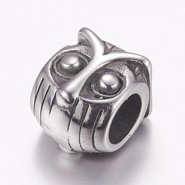 PandaHall 304 Stainless Steel European Beads, Large Hole Beads, Owl, Antique Silver, 11x9x9mm, Hole: 5mm 304 Stainless Steel Owl
PandaHall 304 Stainless Steel European Beads, Large Hole Beads, Owl, Antique Silver, 11x9x9mm, Hole: 5mm 304 Stainless Steel Owl