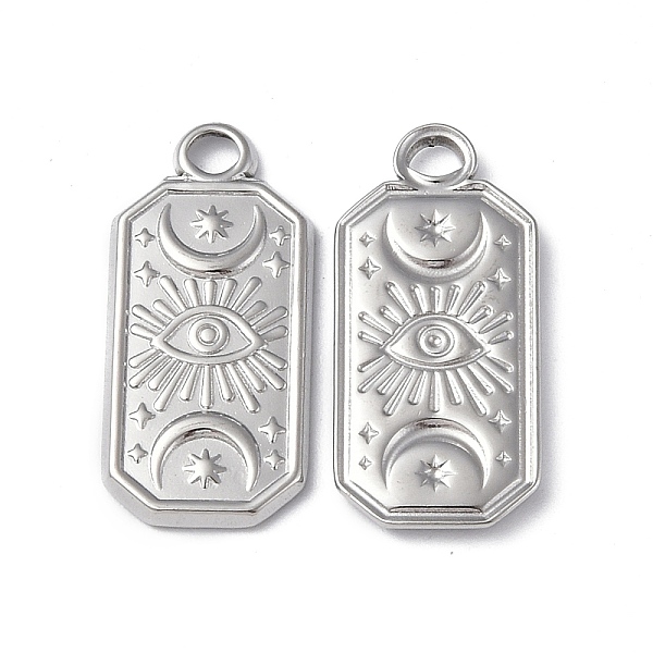 PandaHall 304 Stainless Steel Pendants, Rectangle with Moon & Eye, Stainless Steel Color, 23x11x2mm, Hole: 2mm 304 Stainless Steel Rectangle
PandaHall 304 Stainless Steel Pendants, Rectangle with Moon & Eye, Stainless Steel Color, 23x11x2mm, Hole: 2mm 304 Stainless Steel Rectangle