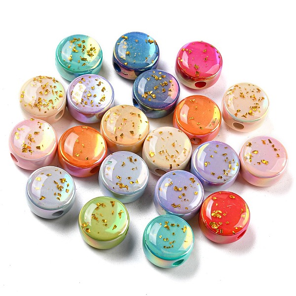 PandaHall Opaque Acrylic European Beads, with Gold Foil, Large Hole Beads, Flat Round, Mixed Color, 16.6x8.4mm, Hole: 4mm Acrylic Flat Round..., Multicolor
PandaHall Opaque Acrylic European Beads, with Gold Foil, Large Hole Beads, Flat Round, Mixed Color, 16.6x8.4mm, Hole: 4mm Acrylic Flat Round..., Multicolor