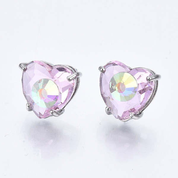 PandaHall Brass Stud Earrings, with Glass and Steel Pins, Heart, Platinum, Plum, 12x13mm, Pin: 0.6mm Glass Heart Purple
PandaHall Brass Stud Earrings, with Glass and Steel Pins, Heart, Platinum, Plum, 12x13mm, Pin: 0.6mm Glass Heart Purple