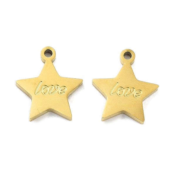 PandaHall Ion Plating(IP) 316L Surgical Stainless Steel Charms, Star with Word Love Charm, Real 18K Gold Plated, 11x10x1.5mm, Hole: 1mm 316L...
PandaHall Ion Plating(IP) 316L Surgical Stainless Steel Charms, Star with Word Love Charm, Real 18K Gold Plated, 11x10x1.5mm, Hole: 1mm 316L...