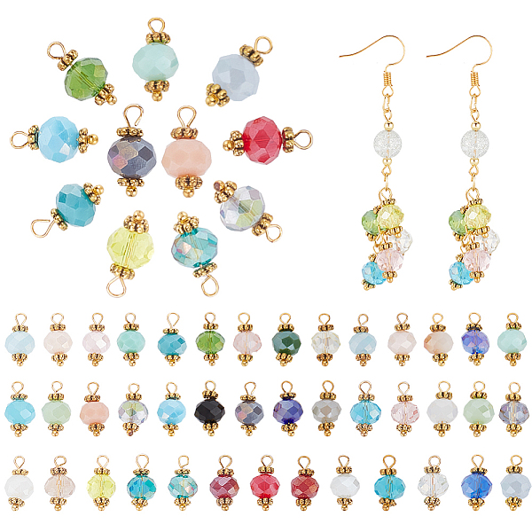 PandaHall 180Pcs 9 Colors Electroplate Glass Pendants, Faceted Rondelle Charms with Golden Tone Brass Loops, Mixed Color, 15x7.5~8mm, Hole..., Multicolor
PandaHall 180Pcs 9 Colors Electroplate Glass Pendants, Faceted Rondelle Charms with Golden Tone Brass Loops, Mixed Color, 15x7.5~8mm, Hole..., Multicolor