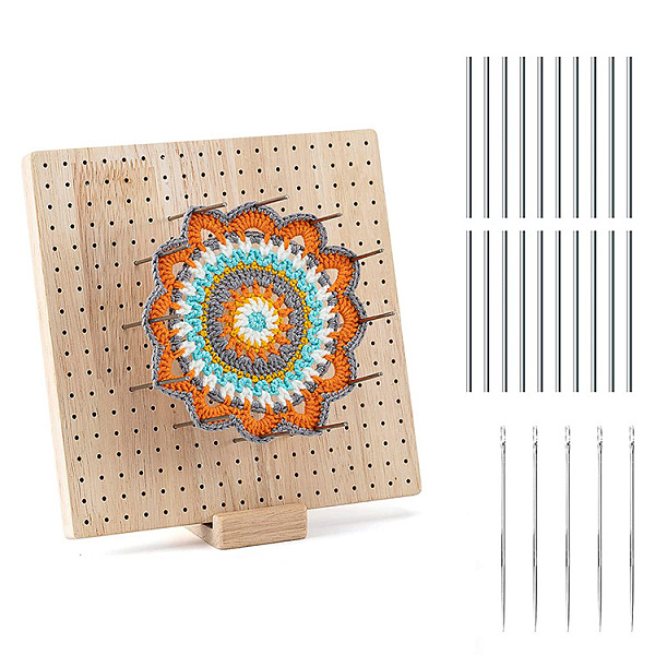 PandaHall Square Wood Crochet Blocking Board, Knitting Loom, with 20Pcs Metal Sticks, 5Pcs Crochet Needle, BurlyWood, 23.5x23.5x2cm Wood..., Orange
PandaHall Square Wood Crochet Blocking Board, Knitting Loom, with 20Pcs Metal Sticks, 5Pcs Crochet Needle, BurlyWood, 23.5x23.5x2cm Wood..., Orange