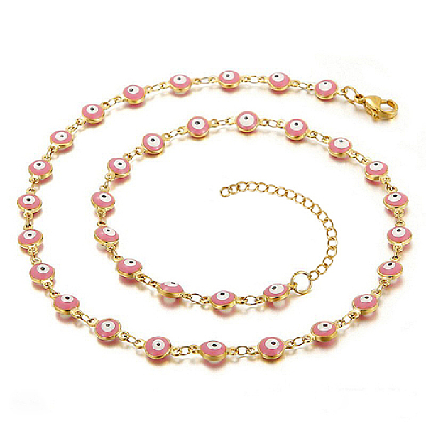 PandaHall Enamel Evil Eye Link Chain Necklace, Golden Stainless Steel Necklace, Pink, 17.72 inch(45cm) Stainless Steel Evil Eye Pink
PandaHall Enamel Evil Eye Link Chain Necklace, Golden Stainless Steel Necklace, Pink, 17.72 inch(45cm) Stainless Steel Evil Eye Pink