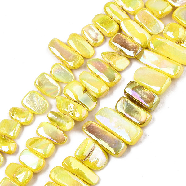 PandaHall Natural Freshwater Shell Beads Strands, AB Color, Dyed, Nugget Stick, Yellow, 8~25x6~10x2~6mm, Hole: 0.5mm, about 46~49pcs/strand...
PandaHall Natural Freshwater Shell Beads Strands, AB Color, Dyed, Nugget Stick, Yellow, 8~25x6~10x2~6mm, Hole: 0.5mm, about 46~49pcs/strand...