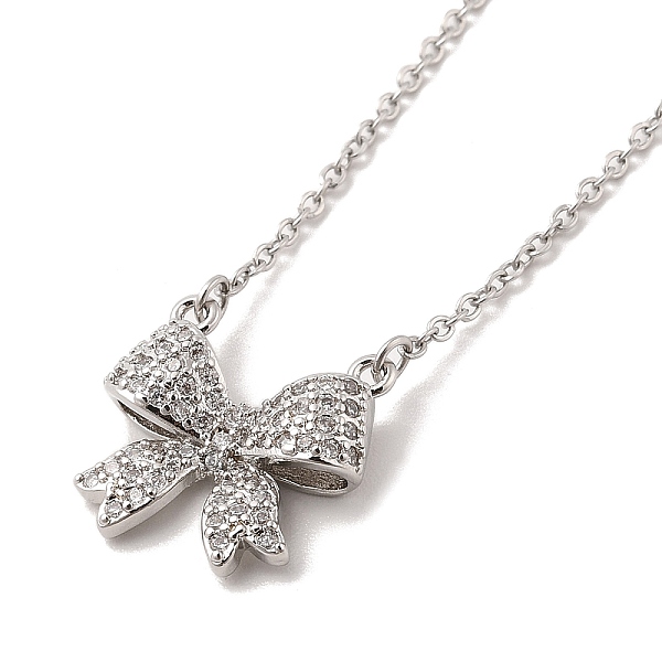 PandaHall 304 Stainless Steel Pendant Necklaces, Brass Micro Pave Clear Cubic Zirconia Pendant Necklaces, Bowknot, 18.70 inch(47.5cm)..., Silver
PandaHall 304 Stainless Steel Pendant Necklaces, Brass Micro Pave Clear Cubic Zirconia Pendant Necklaces, Bowknot, 18.70 inch(47.5cm)..., Silver